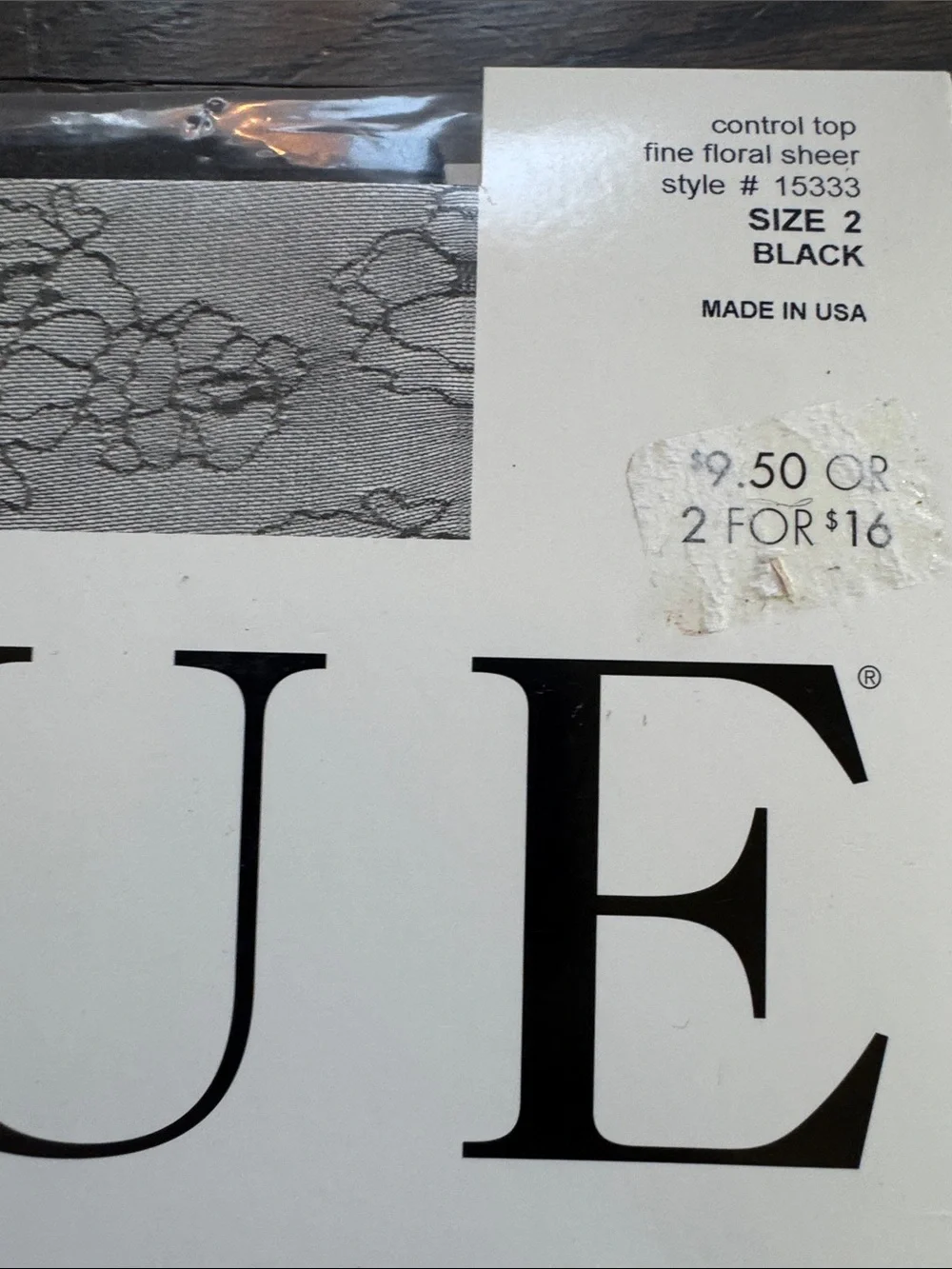 HUE Black assorted Gotta Have It! Fashion Sheers size 2 new